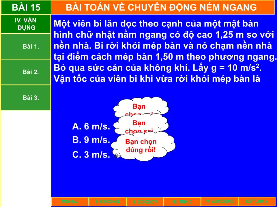 Bài giảng Vật lí Lớp 10 - Bài 15: Bài toán về chuyển động ném ngang trang 10