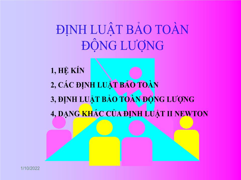 Bài giảng Vật lí Lớp 10 - Bài 23: Định luật bảo toàn động lượng trang 1