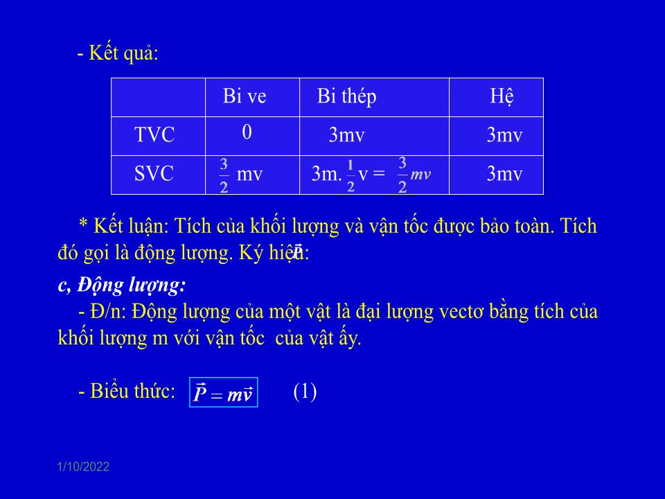 Bài giảng Vật lí Lớp 10 - Bài 23: Định luật bảo toàn động lượng trang 7