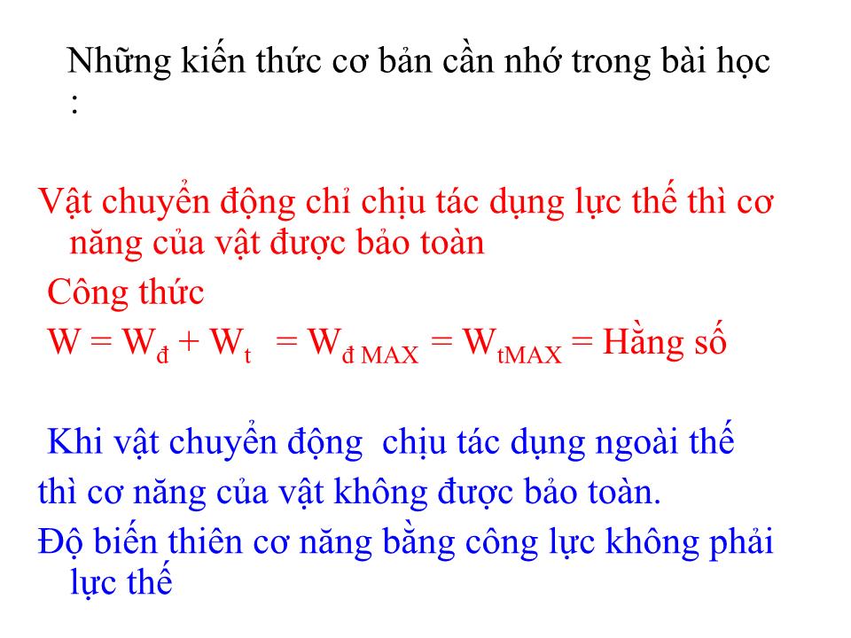 Bài giảng Vật lí Lớp 10 - Bài 27: Cơ năng trang 10