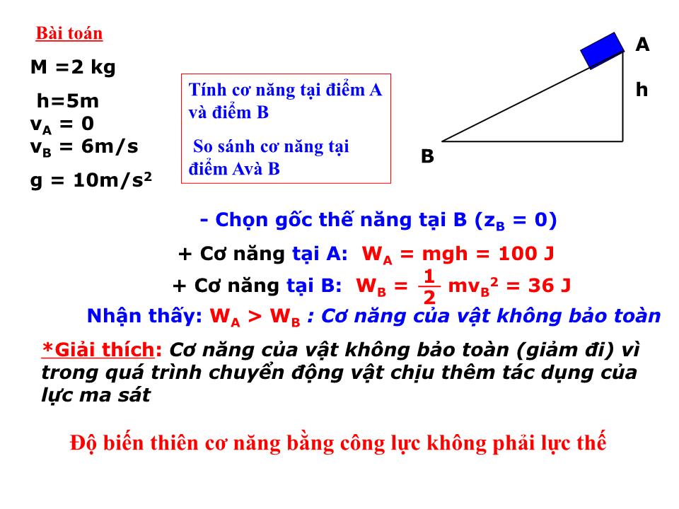 Bài giảng Vật lí Lớp 10 - Bài 27: Cơ năng trang 9