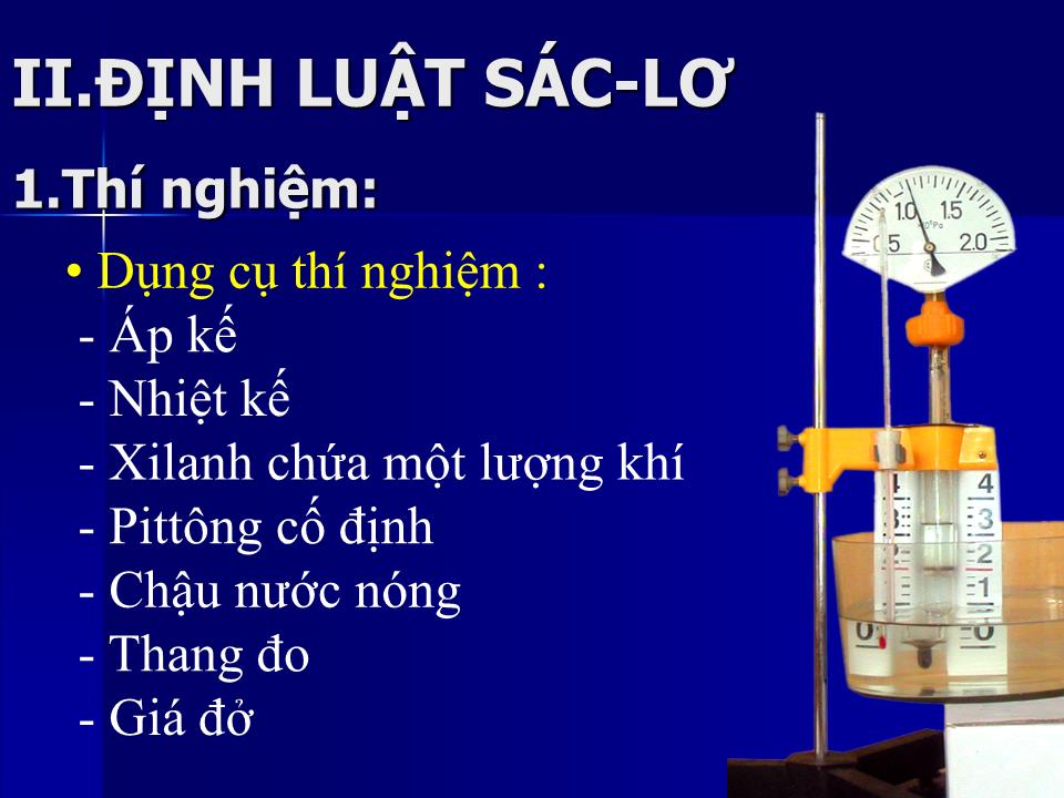 Bài giảng Vật lí Lớp 10 - Bài 30: Quá trình đẳng tích định luật Sác-Lơ trang 8