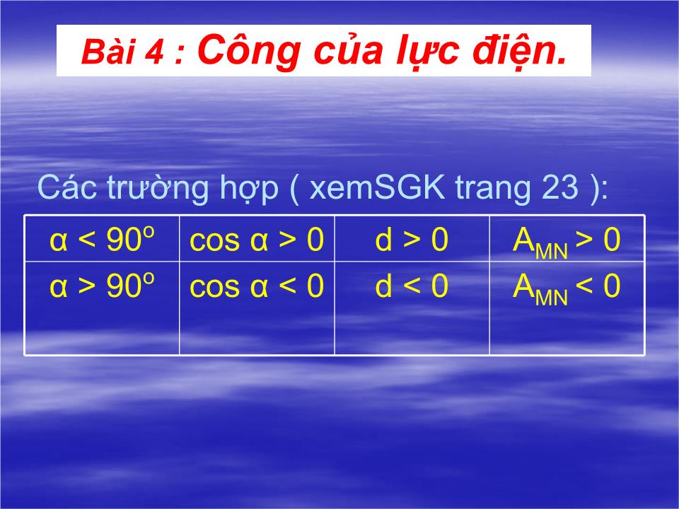 Bài giảng Vật lí Lớp 11 - Bài 4: Công của lực điện trang 10