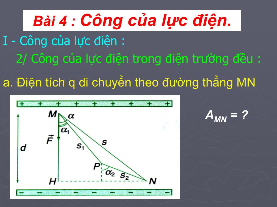 Bài giảng Vật lí Lớp 11 - Bài 4: Công của lực điện trang 8