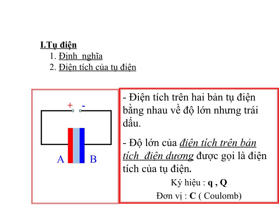 Bài giảng Vật lí Lớp 11 - Bài 6: Tụ điện trang 6