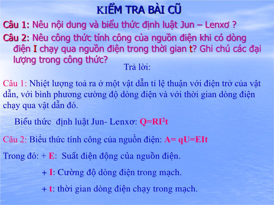 Bài giảng Vật lí Lớp 11 - Bài 9: Định luật ôm đối với toàn mạch trang 2