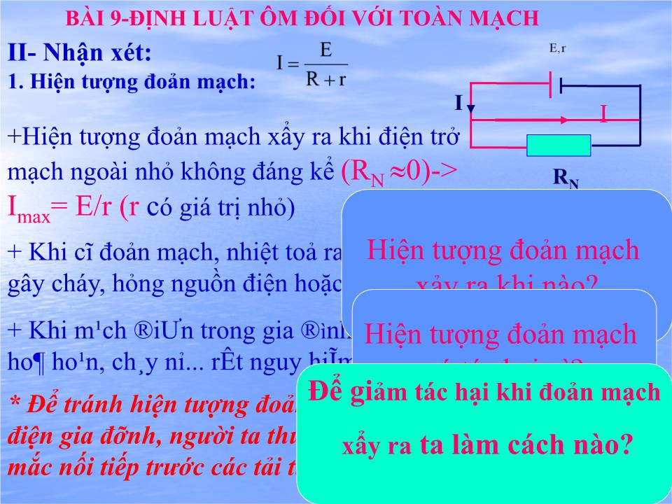 Bài giảng Vật lí Lớp 11 - Bài 9: Định luật ôm đối với toàn mạch trang 8