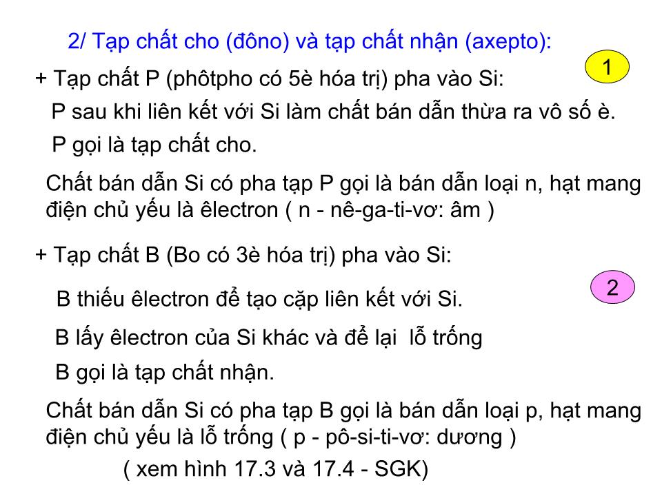 Bài giảng Vật lí Lớp 11 - Bài 17: Dòng điện trong chất bán dẫn trang 6