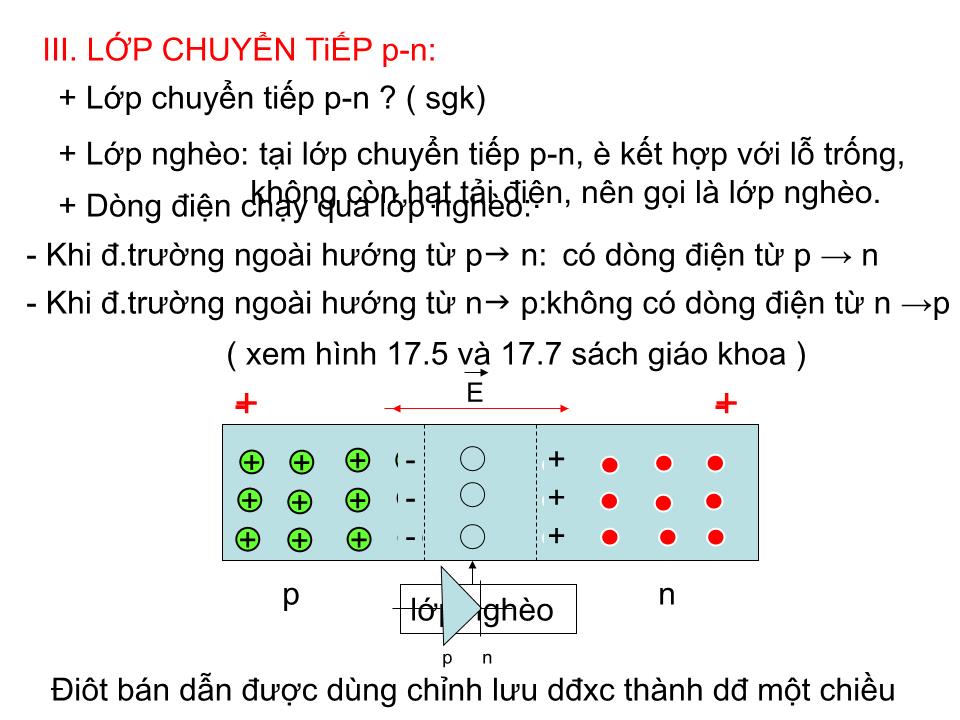 Bài giảng Vật lí Lớp 11 - Bài 17: Dòng điện trong chất bán dẫn trang 7