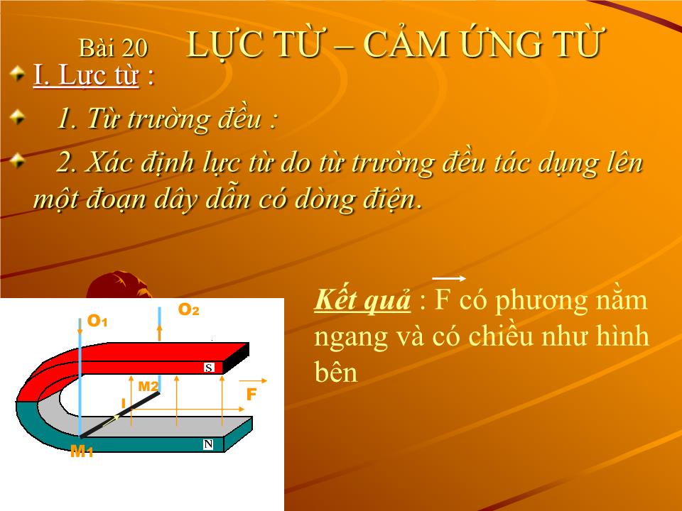 Bài giảng Vật lí Lớp 11 - Bài 20: Lực từ. Cảm ứng từ trang 9