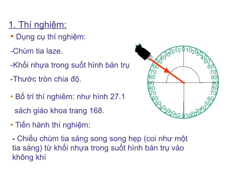 Bài giảng Vật lí Lớp 11 - Bài 27: Phản xạ toàn phần trang 4