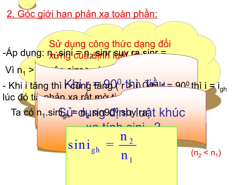 Bài giảng Vật lí Lớp 11 - Bài 27: Phản xạ toàn phần trang 9