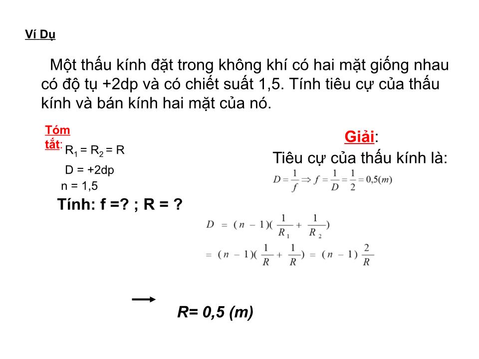 Bài giảng Vật lí Lớp 11 - Bài 29: Thấu kính mỏng trang 10