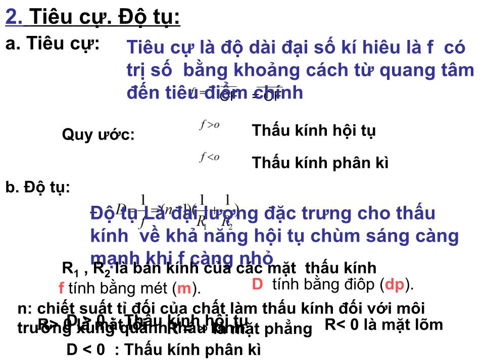 Bài giảng Vật lí Lớp 11 - Bài 29: Thấu kính mỏng trang 9