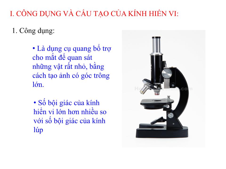 Bài giảng Vật lí Lớp 11 - Bài 33: Kính hiển vi trang 2