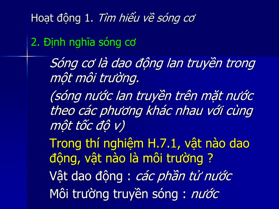 Bài giảng Vật lí Lớp 12 - Bài 7: Sóng cơ và sự truyền sóng cơ trang 7