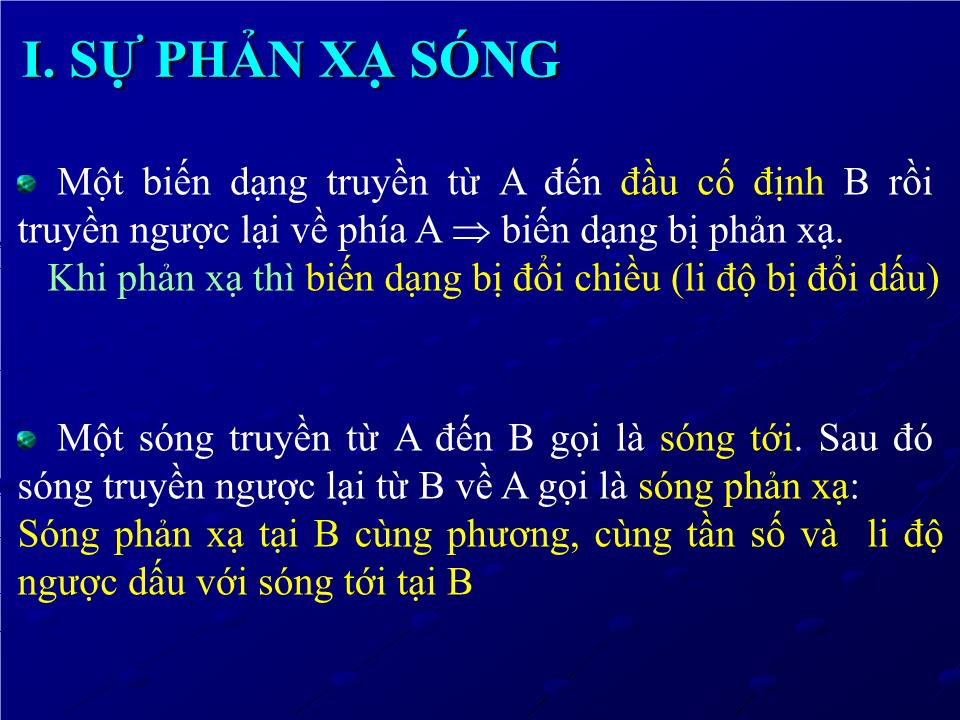 Bài giảng Vật lí Lớp 12 - Tiết 23: Sự phản xạ sóng sóng dừng trang 5