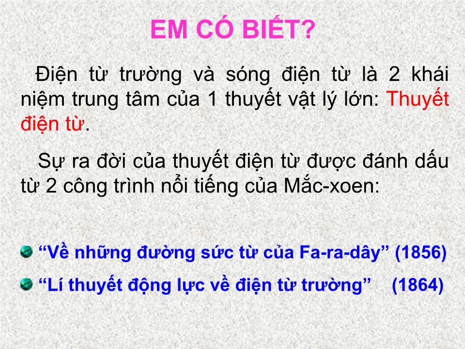 Bài giảng Vật lí Lớp 12 - Bài 21: Điện từ trường trang 4