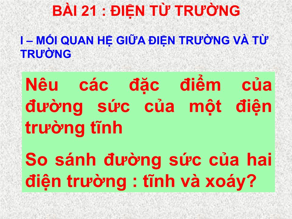 Bài giảng Vật lí Lớp 12 - Bài 21: Điện từ trường trang 9