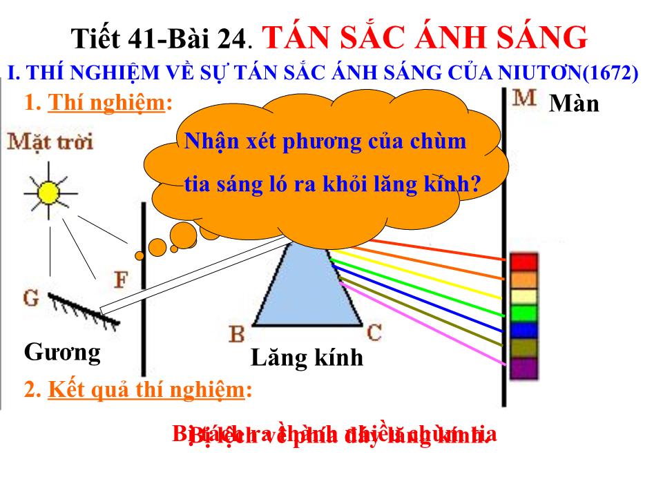 Bài giảng Vật lí Lớp 12 - Bài 24: Tán sắc ánh sáng trang 8