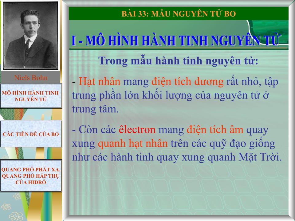 Bài giảng Vật lí Lớp 12 - Bài 33: Mẫu nguyên tử Bo trang 3