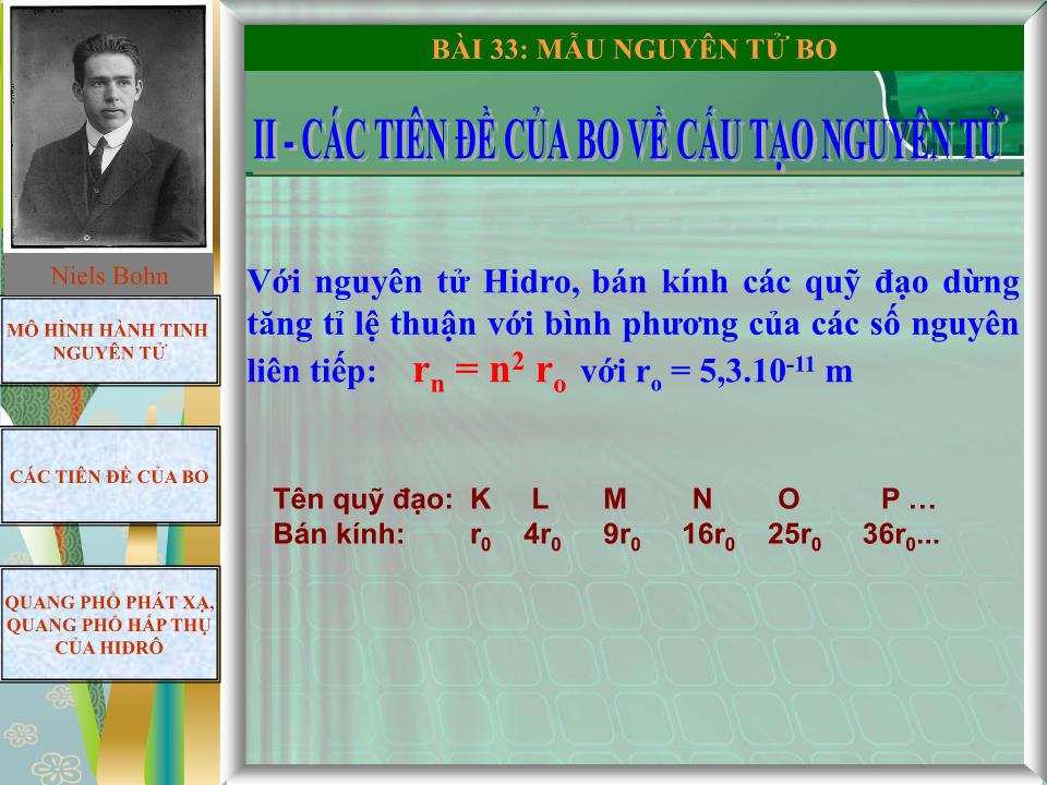 Bài giảng Vật lí Lớp 12 - Bài 33: Mẫu nguyên tử Bo trang 7