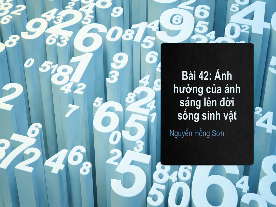 Bài giảng Vật lí Lớp 9 - Bài 42: Ảnh hưởng của ánh sáng lên đời sống sinh vật trang 1