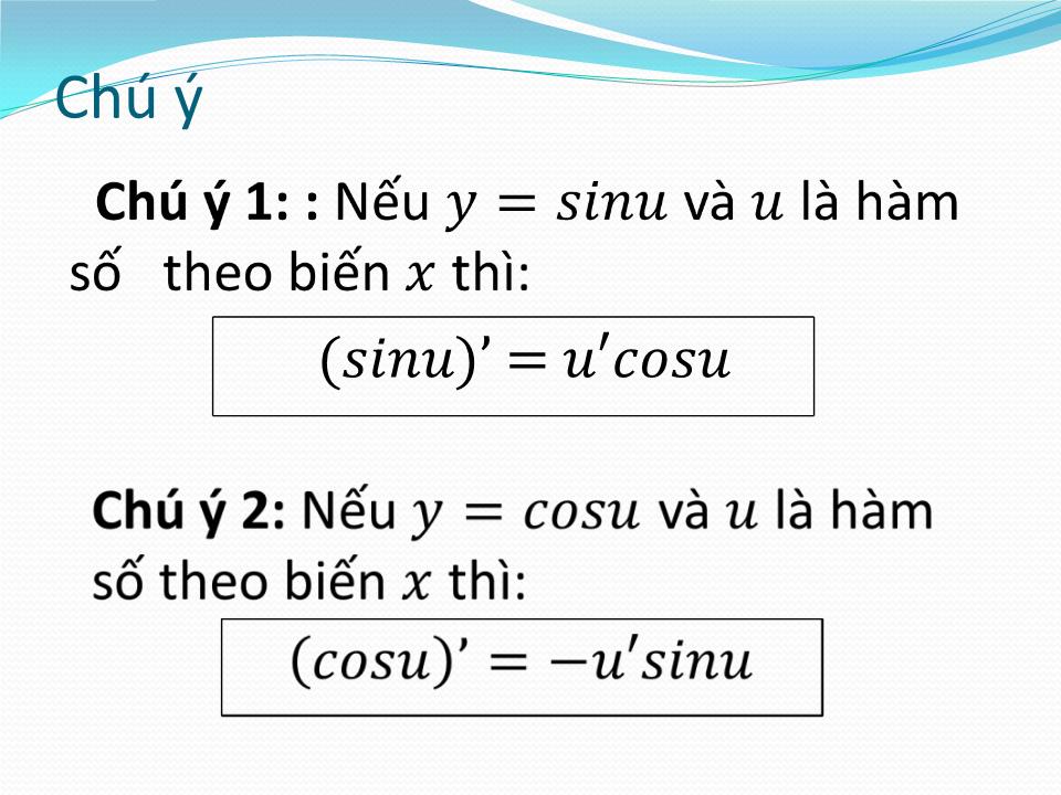 Bài giảng Đại số Lớp 11 - Tiết 69: Đạo hàm của hàm số lượng giác trang 10