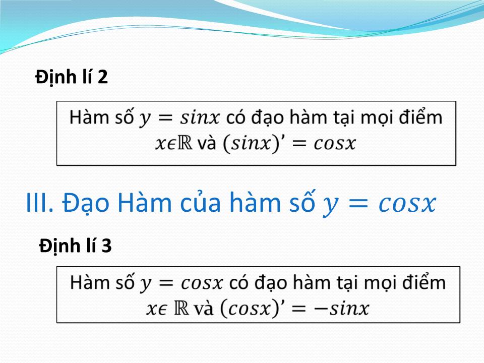 Bài giảng Đại số Lớp 11 - Tiết 69: Đạo hàm của hàm số lượng giác trang 8