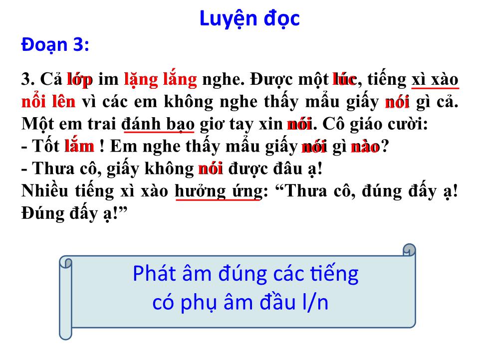 Bài giảng Tập đọc Lớp 2 - Mẩu giấy vụn trang 10