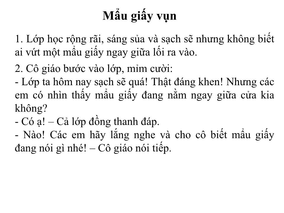 Bài giảng Tập đọc Lớp 2 - Mẩu giấy vụn trang 3