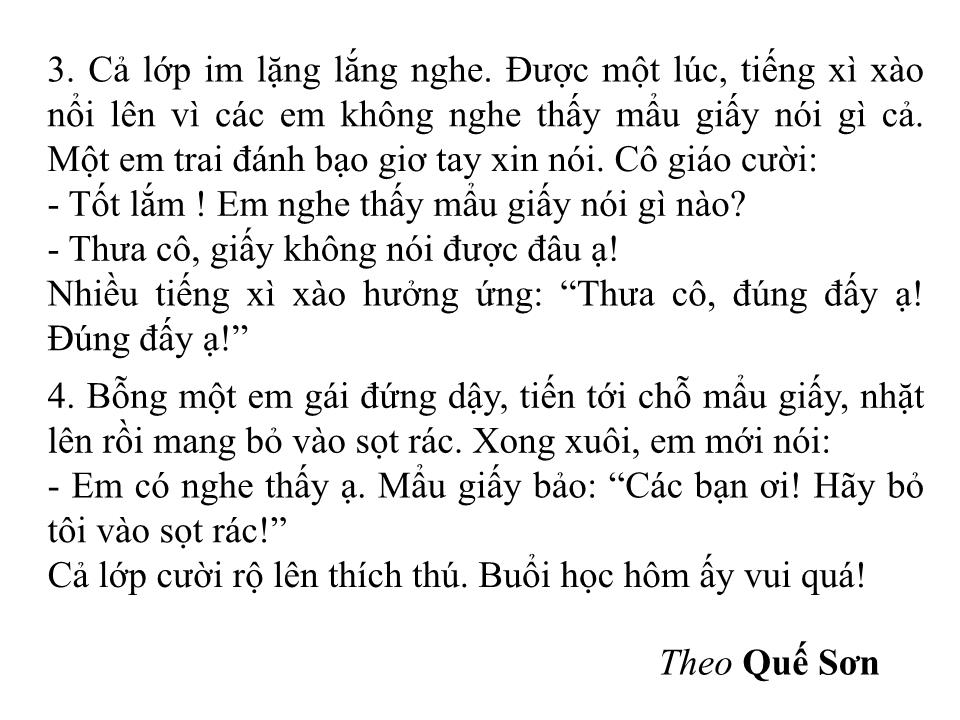 Bài giảng Tập đọc Lớp 2 - Mẩu giấy vụn trang 4