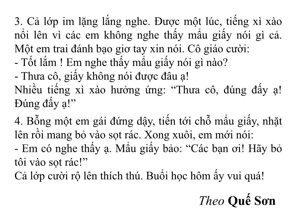 Bài giảng Tập đọc Lớp 2 - Mẩu giấy vụn trang 7