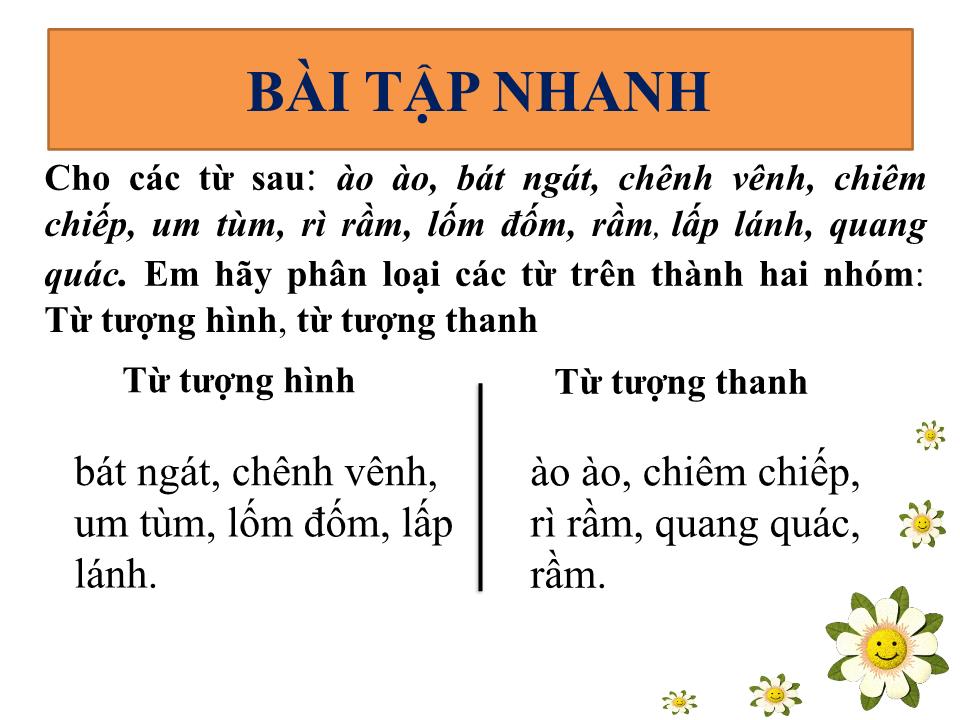 Bài giảng Tiếng Việt Lớp 8 - Tượng hình, từ tượng thanh trang 10