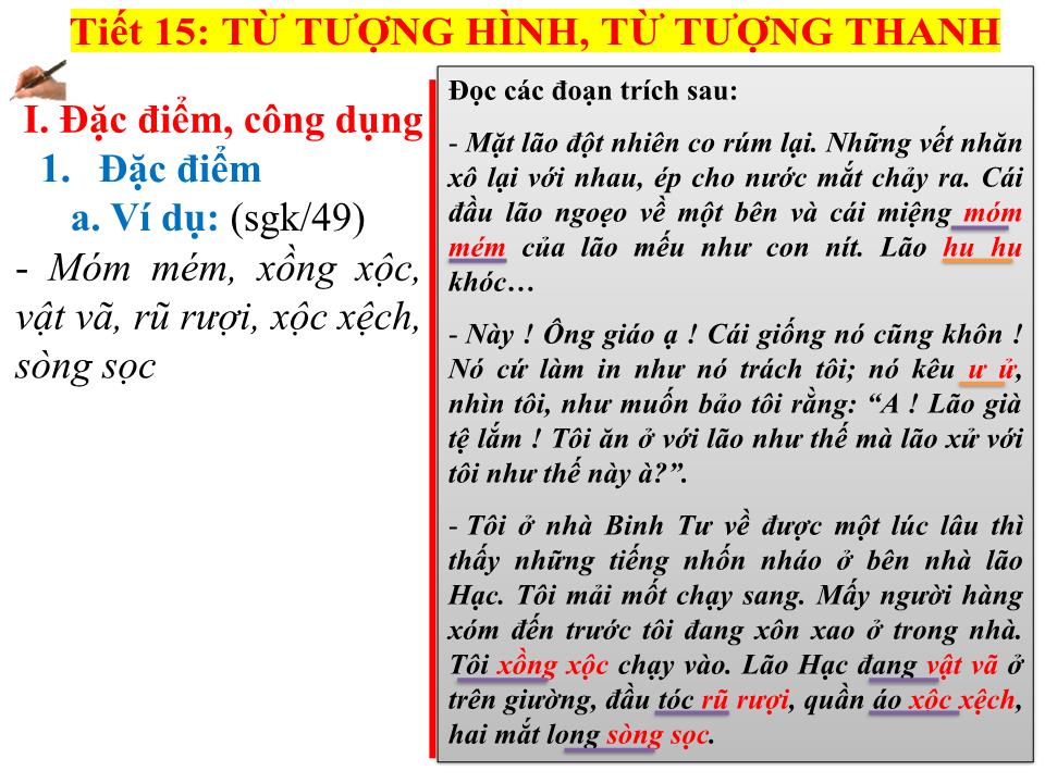 Bài giảng Tiếng Việt Lớp 8 - Tượng hình, từ tượng thanh trang 5