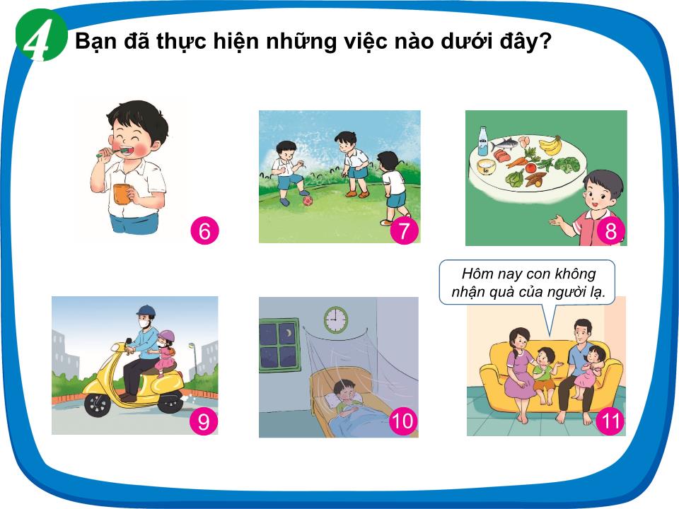 Bài giảng Tự nhiên và xã hội Lớp 1 - Bài 28: Ôn tập chủ đề Con người và sức khỏe trang 9