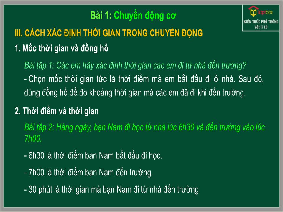 Bài giảng Vật lí Lớp 10 - Chương 1: Động học chất điểm - Bài 1: Chuyển động cơ trang 8