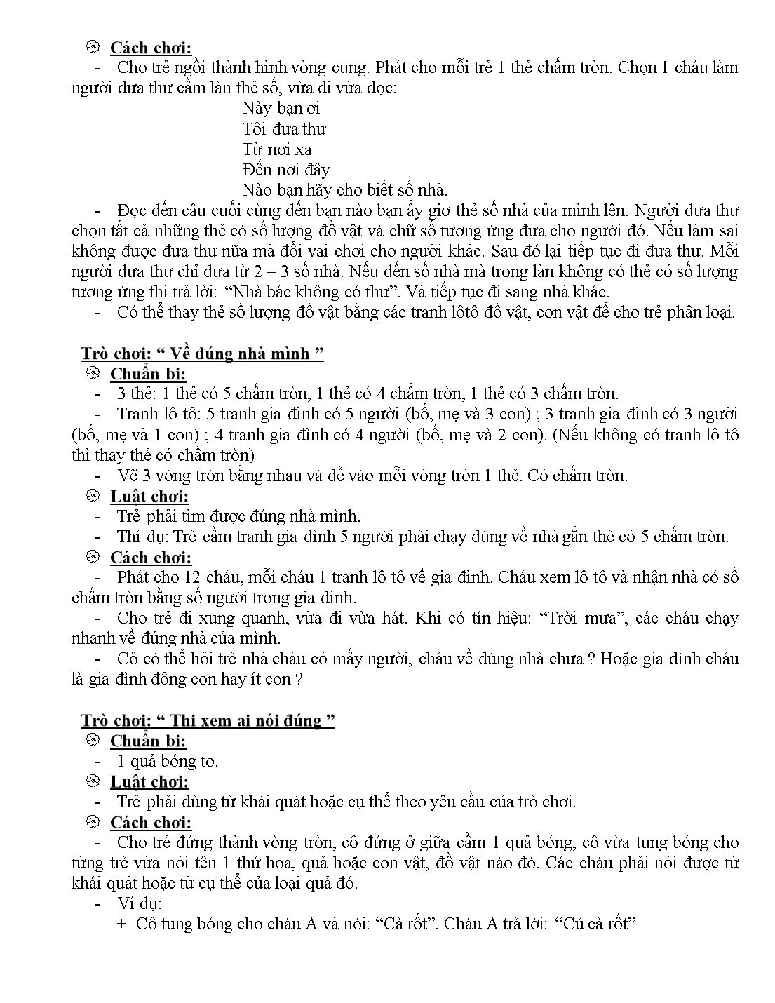 Giáo án 1 số trò chơi dành cho trẻ mầm non trang 5