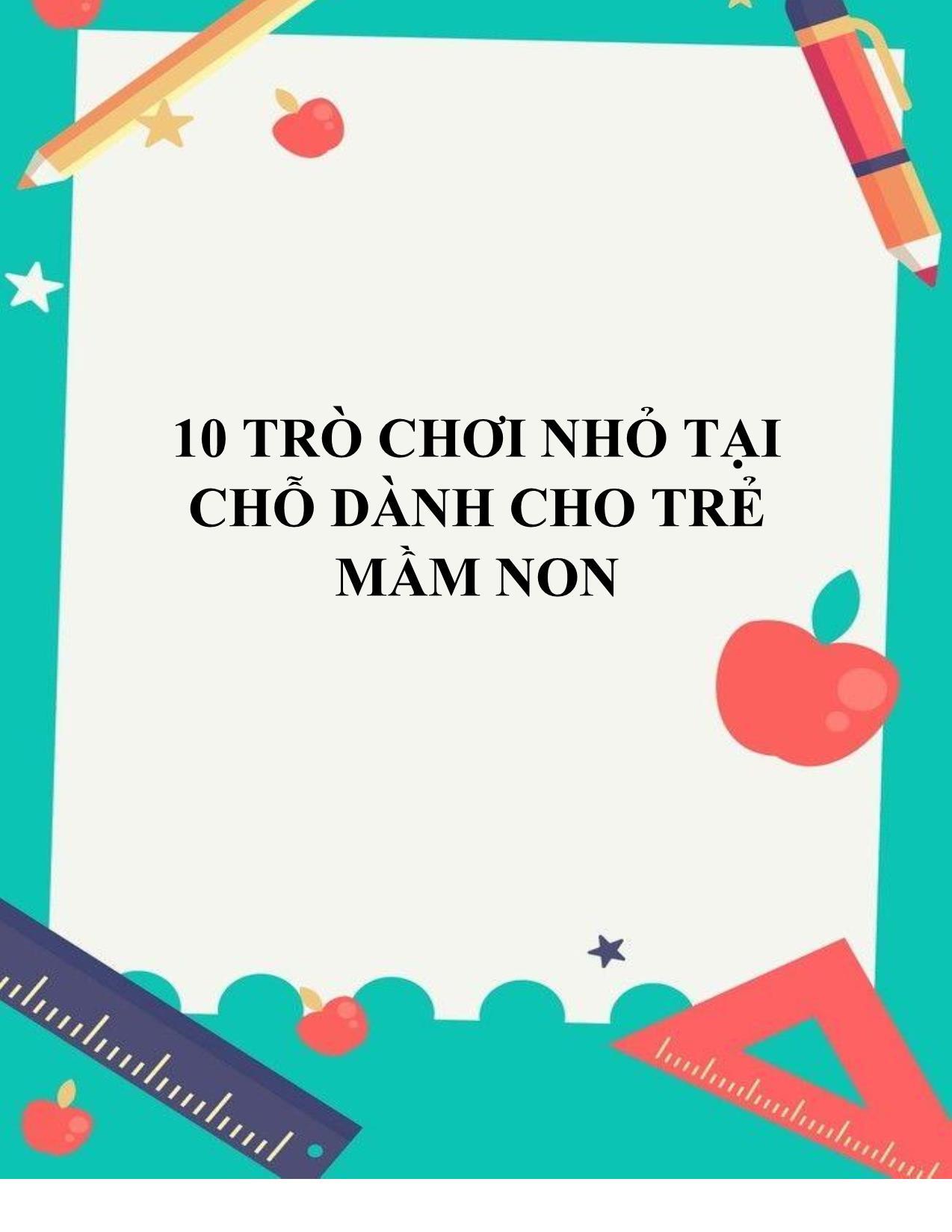 10 trò chơi nhỏ tại chỗ dành cho trẻ mầm non trang 1