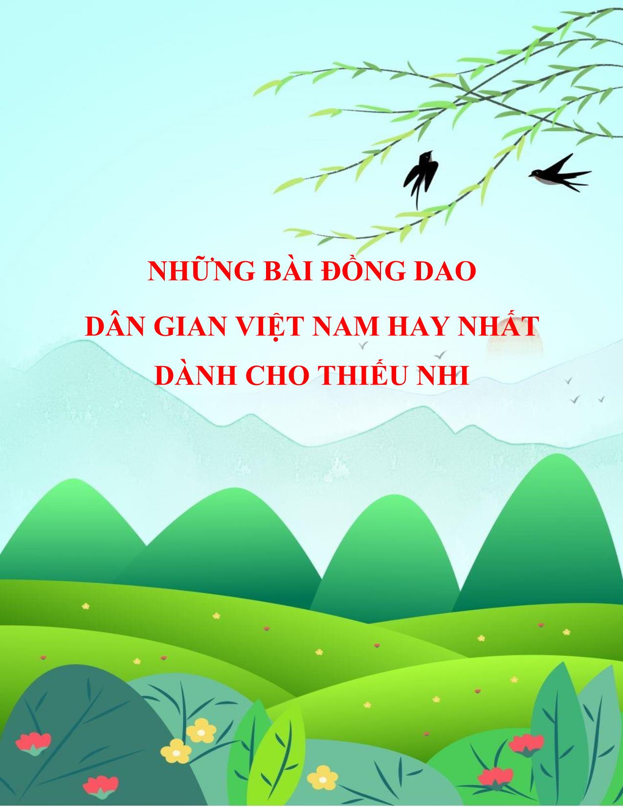 Những bài đồng dao dân gian Việt Nam hay nhất dành cho thiếu nhi trang 1