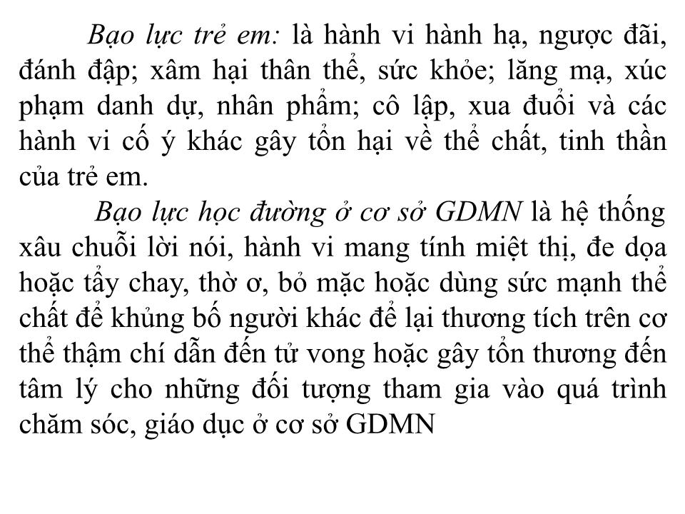 Bài thu hoạch bồi dưỡng thường xuyên module giáo viên mầm non 31: PPhòng chống bạo lực học đường ở các cơ sở giáo dục mầm non trang 2