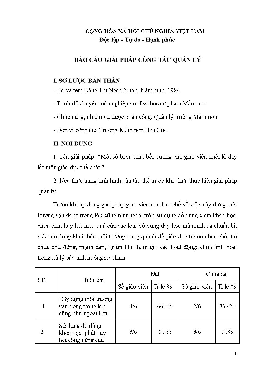 Sáng kiến kinh nghiệm Một số biện pháp bồi dưỡng cho giáo viên khối lá dạy tốt môn giáo dục thể chất trang 1