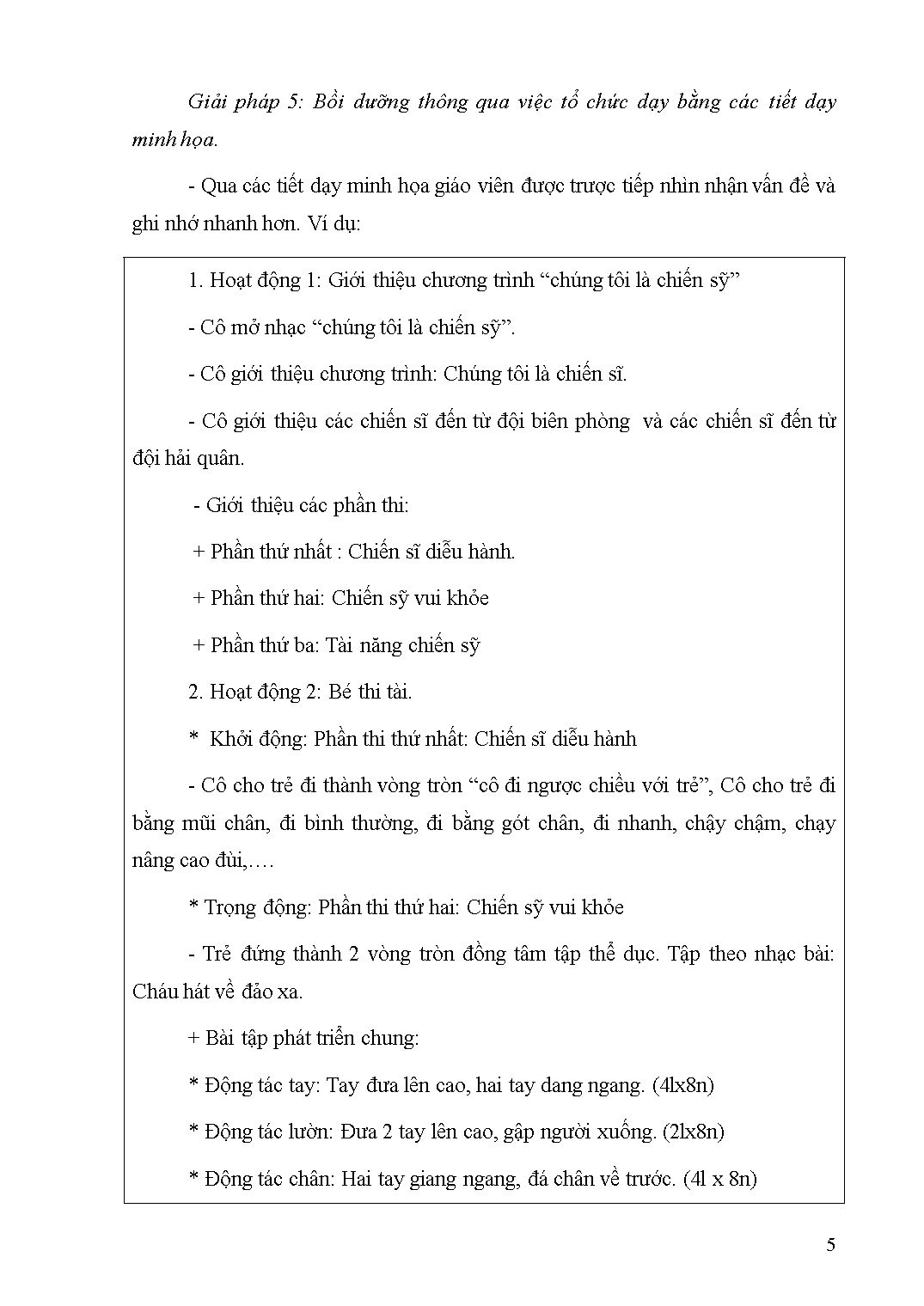 Sáng kiến kinh nghiệm Một số biện pháp bồi dưỡng cho giáo viên khối lá dạy tốt môn giáo dục thể chất trang 5