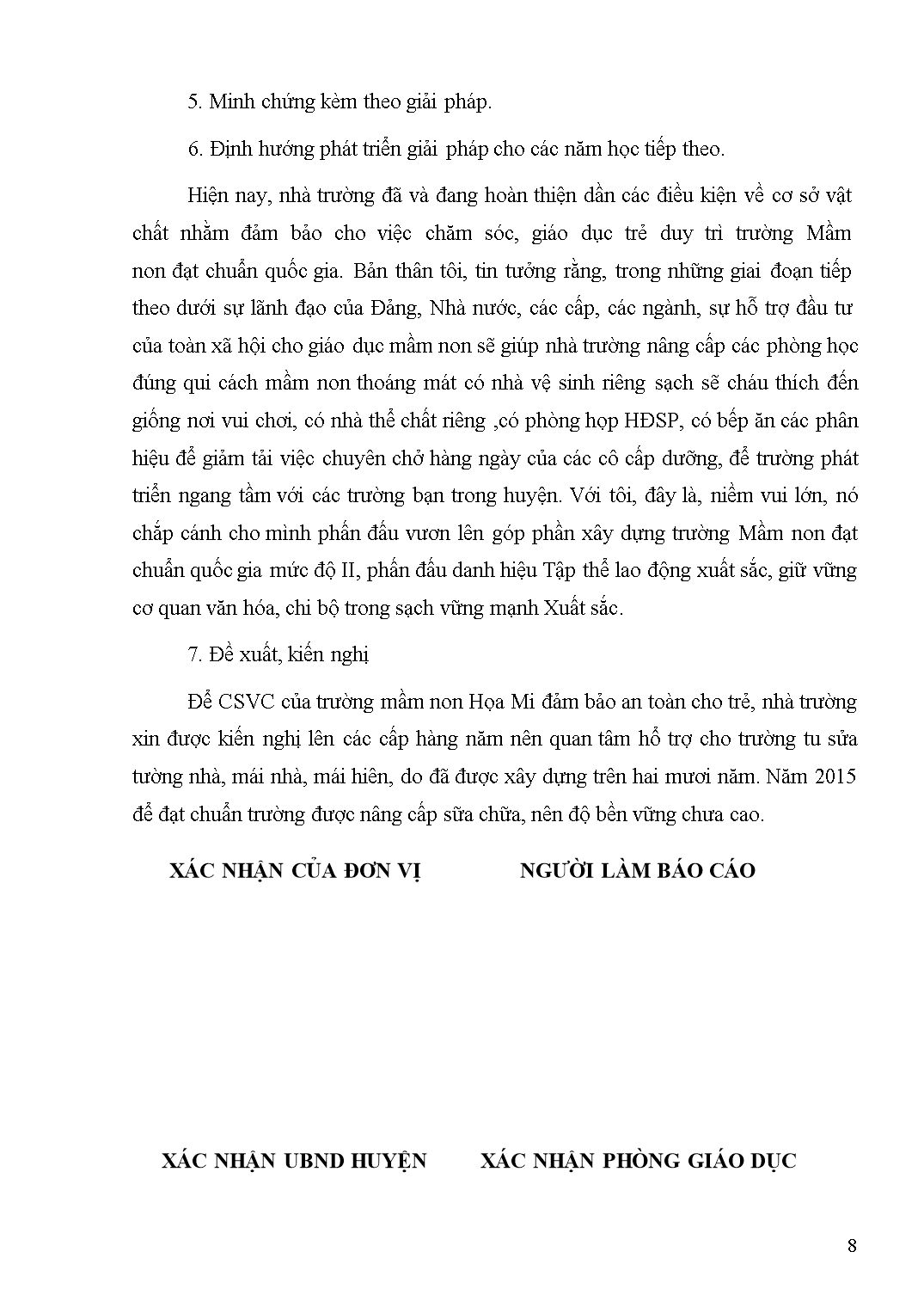 Sáng kiến kinh nghiệm Một số giải pháp trong công tác tham mưu để tăng cơ sở vất chất ở trường Mầm non Họa Mi trang 8