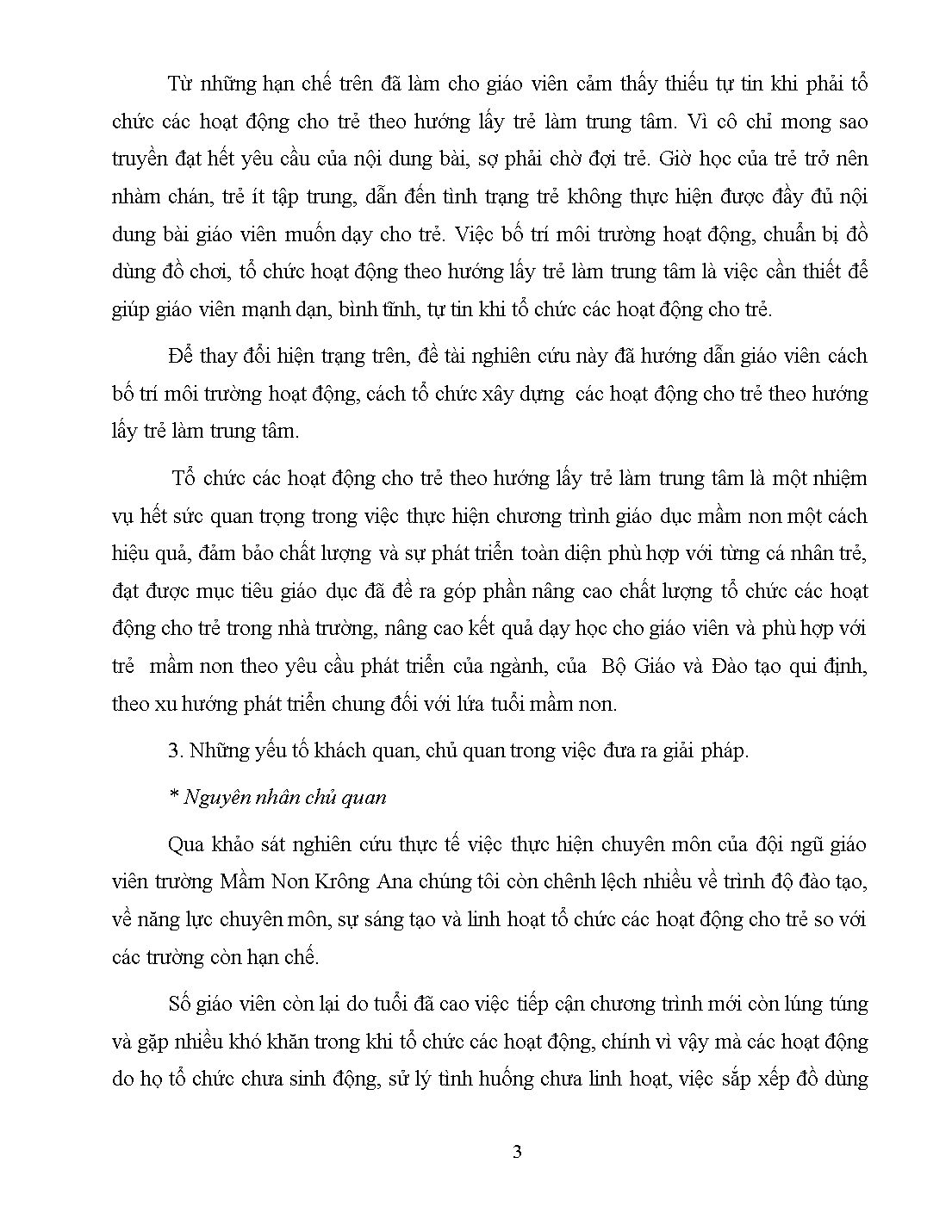 Sáng kiến kinh nghiệm Nâng cao chất lượng tổ chức hoạt động giáo dục lấy trẻ làm trung tâm tại trường Mầm non Krông Ana trang 3