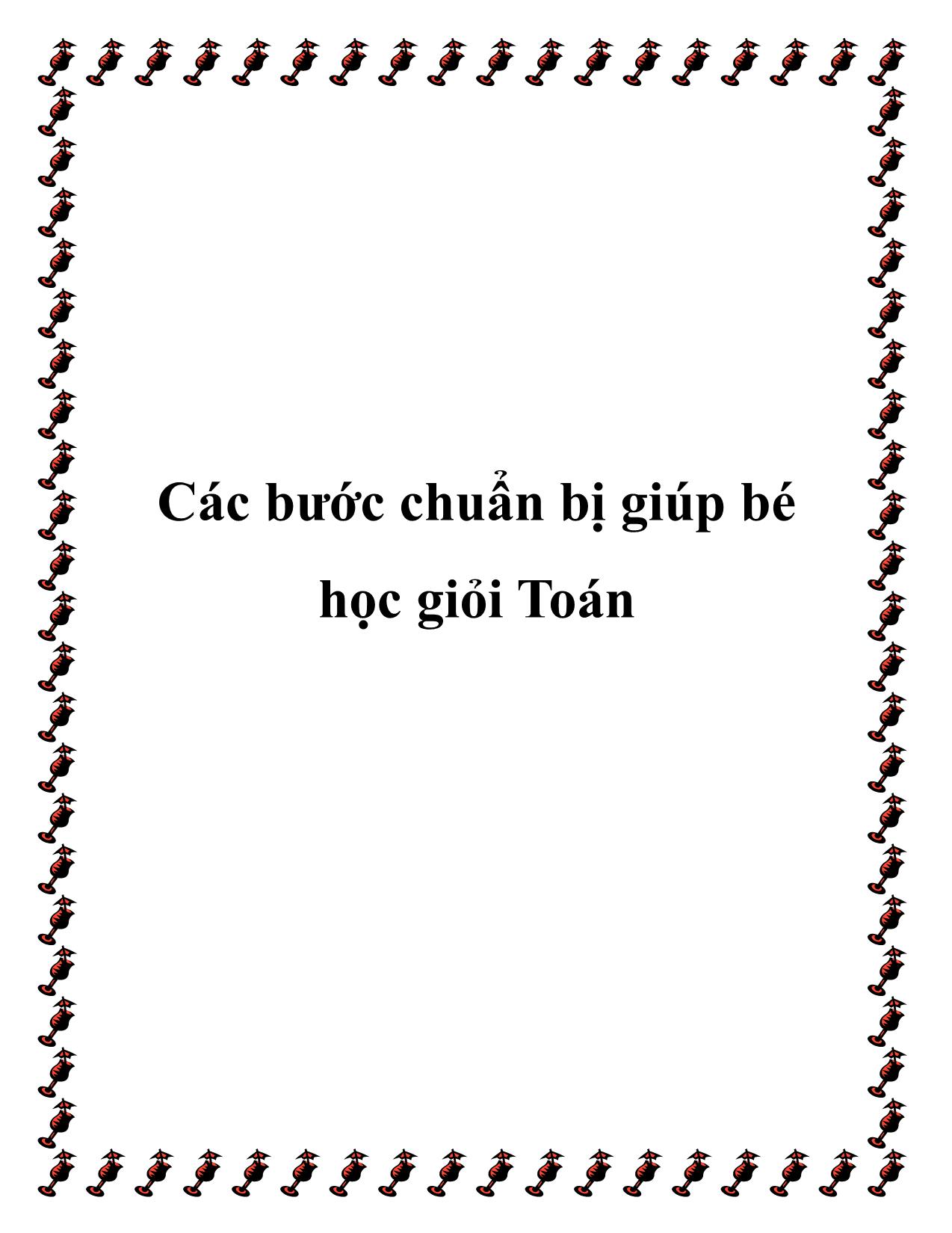 Các bước chuẩn bị giúp bé học giỏi Toán trang 1