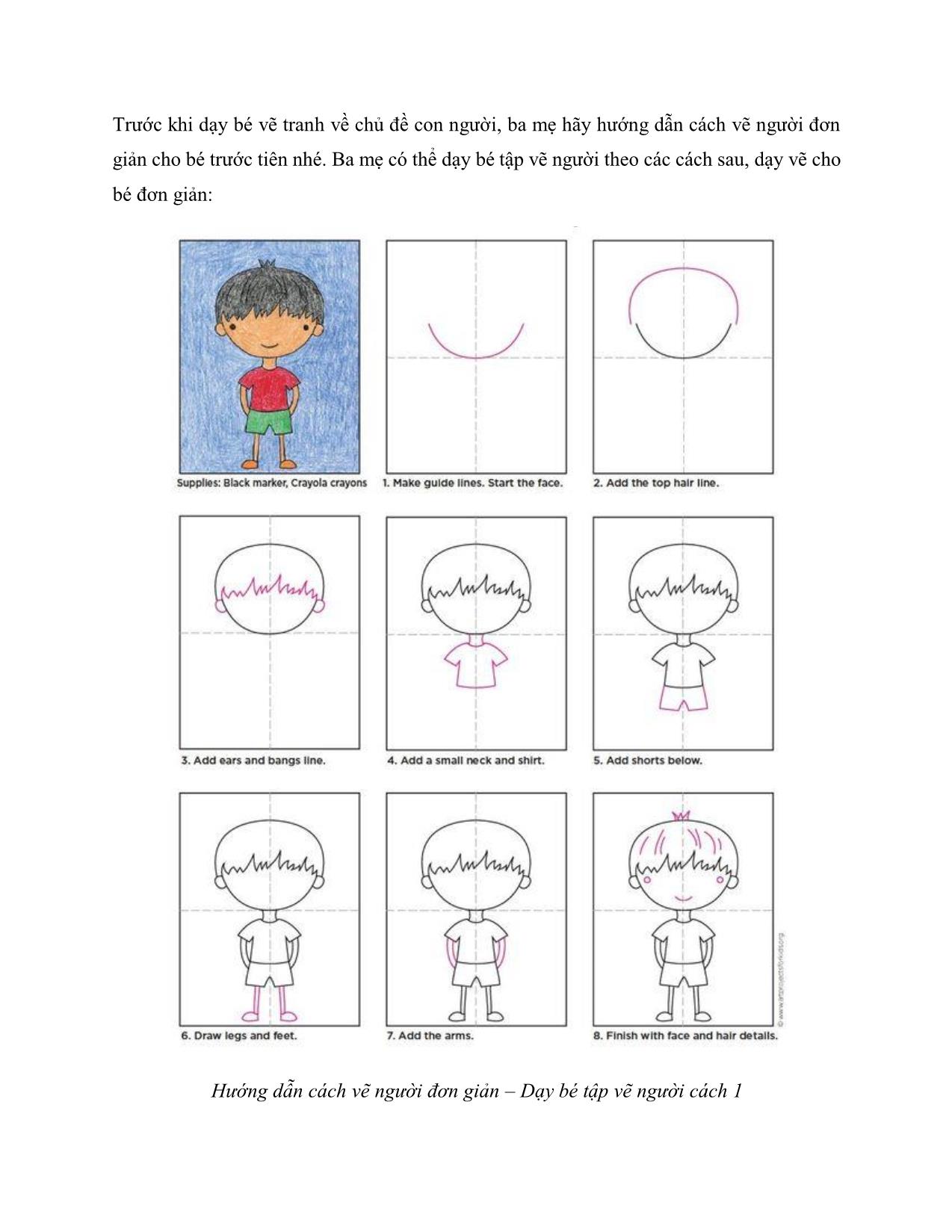 Cách Vẽ Con Người Đơn Giản Cho Bé Mới Học Cách Vẽ Người Đơn Giản Nhất Mà  Đẹp