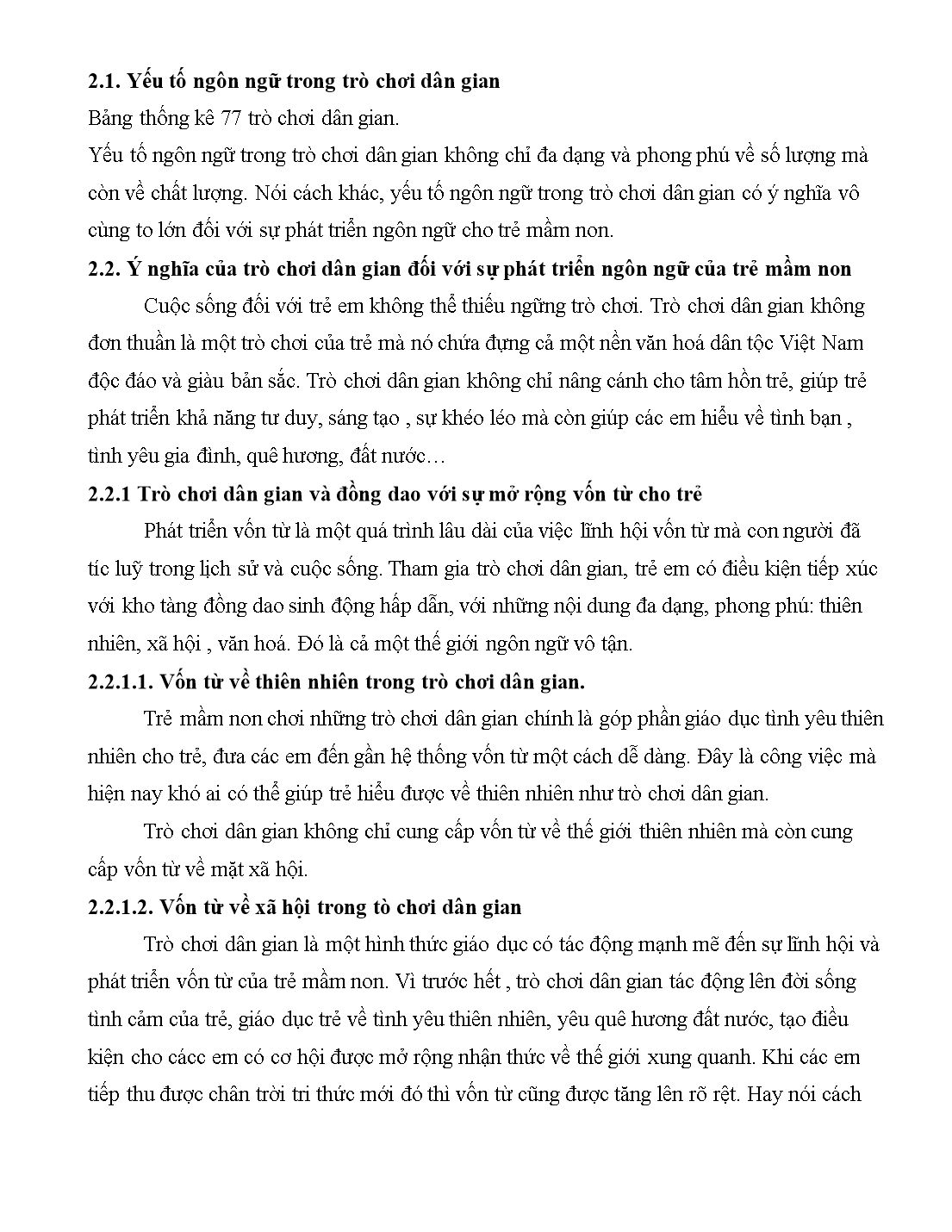 Sáng kiến kinh nghiệm Ý nghĩa của trò chơi dân gian đối với sự phát triển ngôn ngữ của trẻ mầm non trang 5