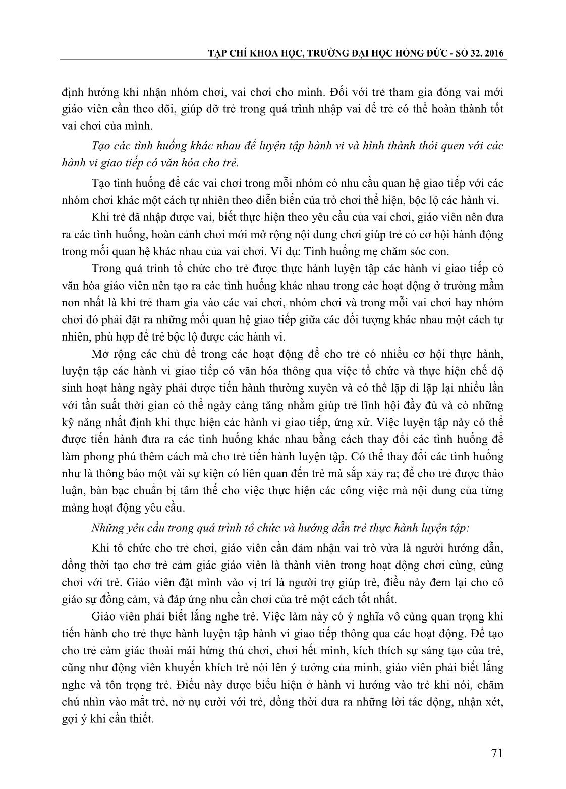 Giáo dục hành vi giao tiếp có văn hóa cho trẻ 5-6 tuổi thông qua trò chơi đóng vai theo chủ đề ở trường mầm non trang 6