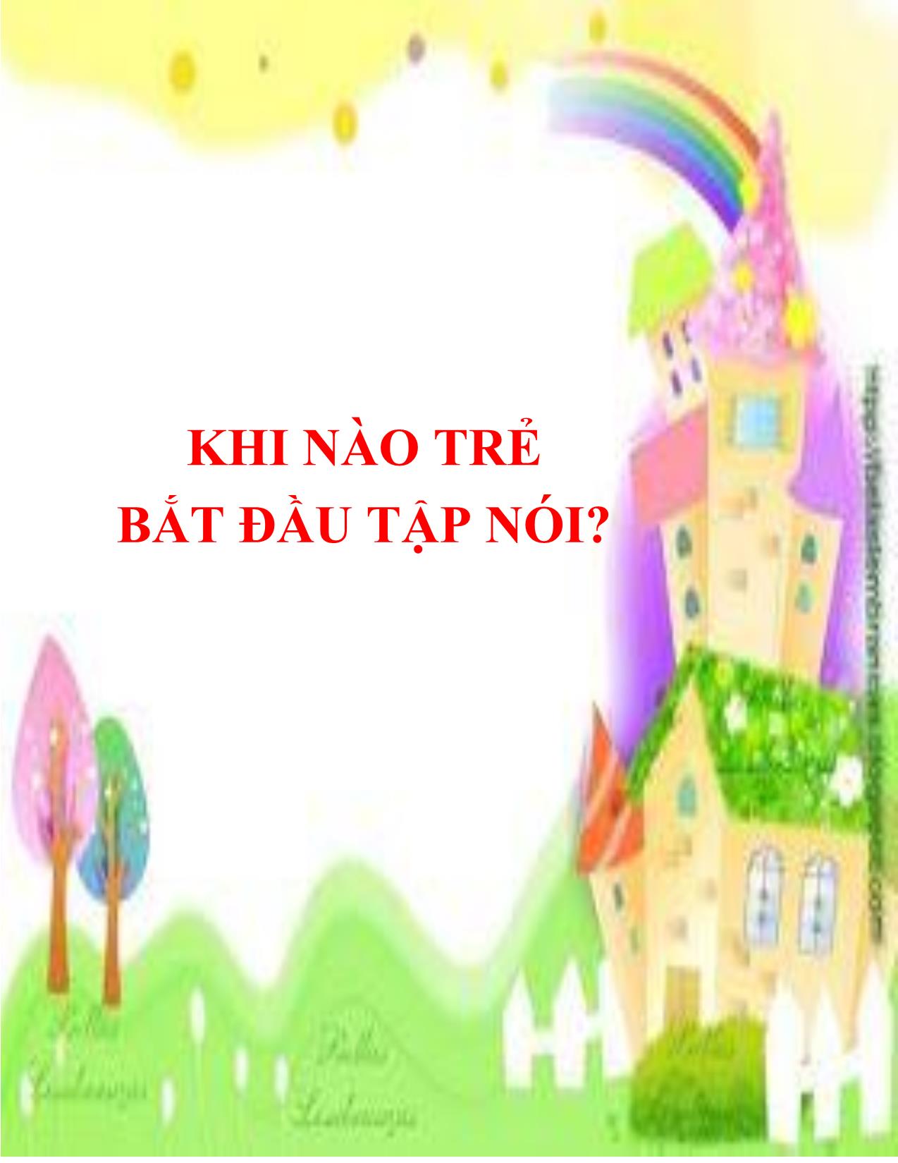 Khi nào trẻ bắt đầu tập nói? trang 1